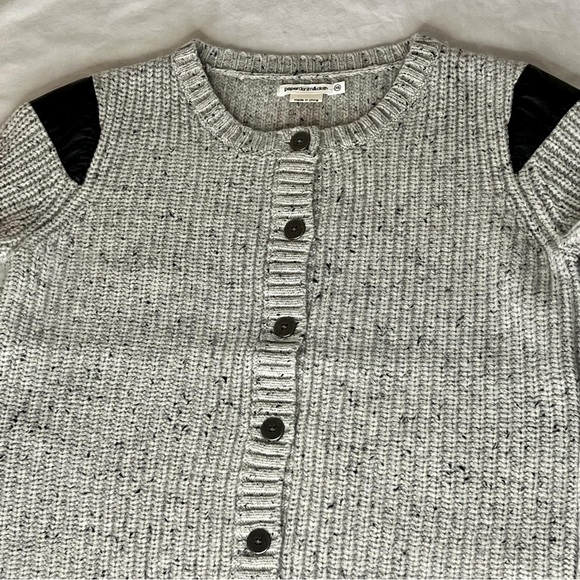 NEW Paper Denim & Cloth Beige Flecked Wool Button Up Cardigan Sweater - Picture 11 of 15